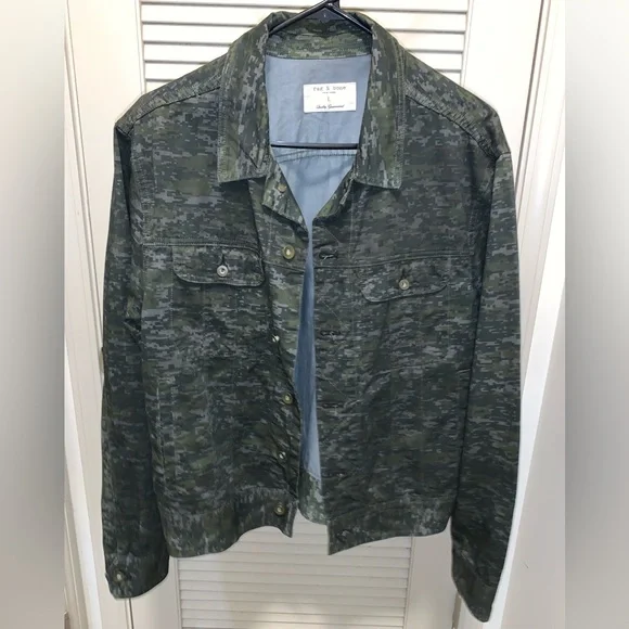 Rag & Bone Green Camouflage Jacket - Picture 2 of 7